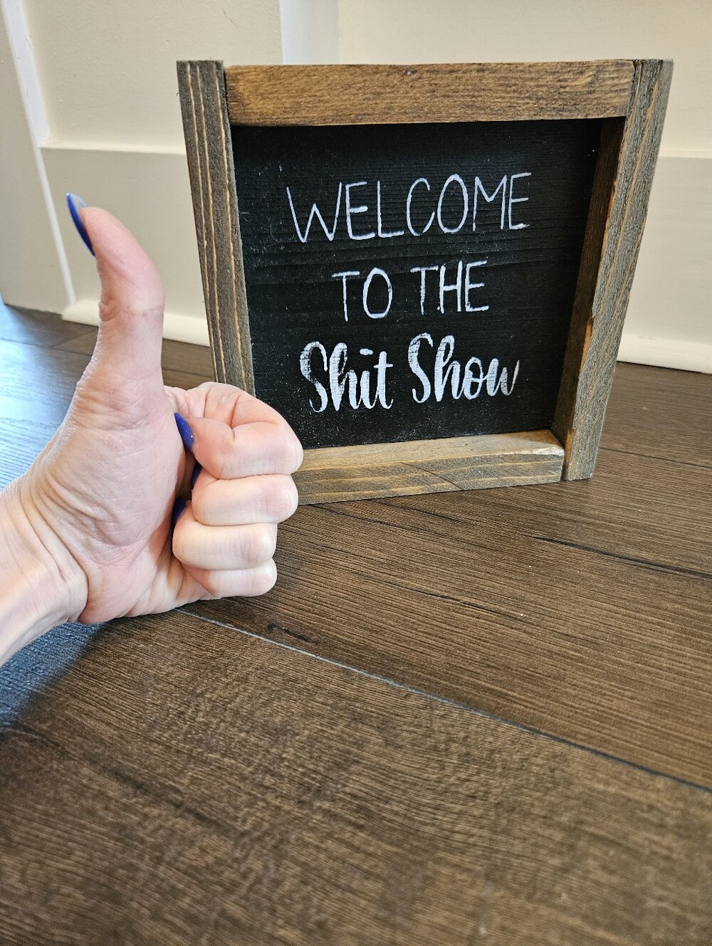 Funny Rustic Wood "Welcome to the Sh[ı]t Show" Wall Sign Farmhouse Decor